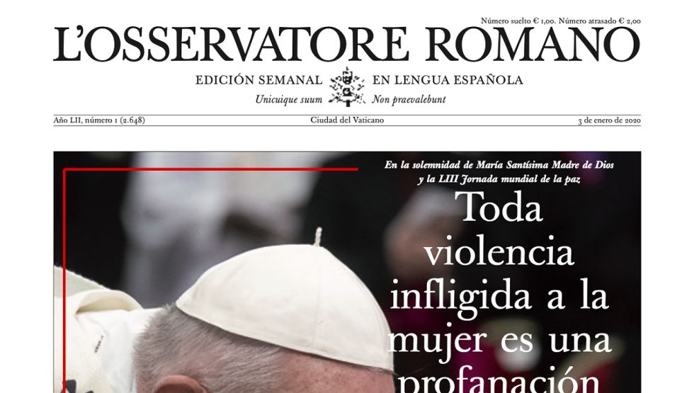 Última edición del Osservatore Romano.