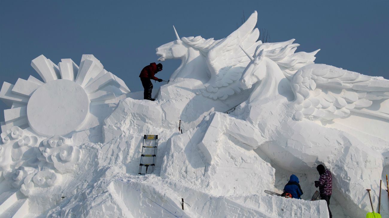 The Harbin International Ice and Snow Festival in Harbin, China 2019