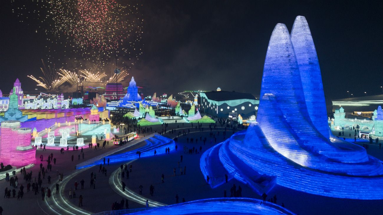 The Harbin International Ice and Snow Festival in Harbin, China 2019