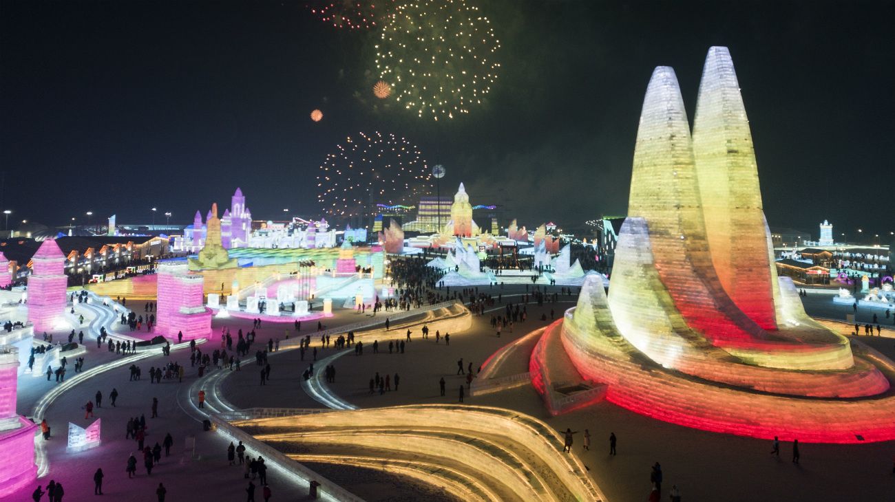 The Harbin International Ice and Snow Festival in Harbin, China 2019