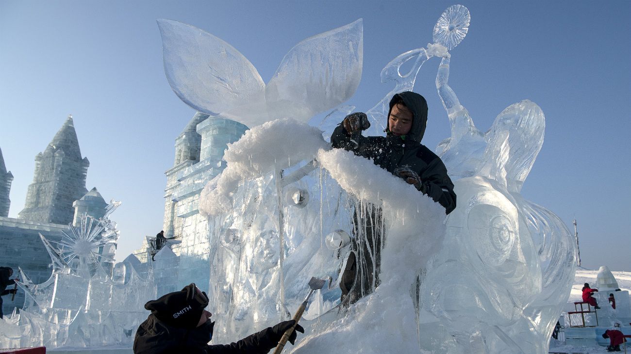 The Harbin International Ice and Snow Festival in Harbin, China 2019