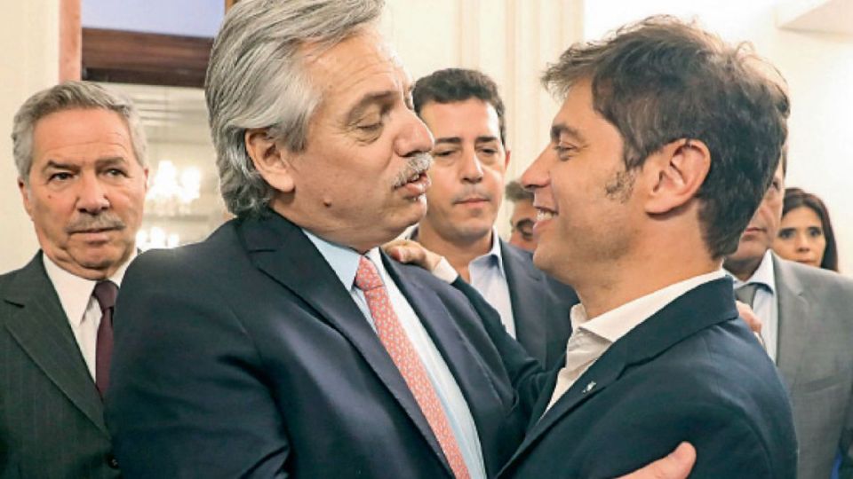 Alberto Fernández junto al gobernador Axel Kicillof.