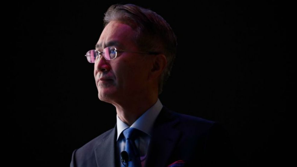 El CEO de Sony, Yoshida, en la CES. (Archivo Bloomberg)