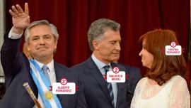 Alberto Fernández, Mauricio Macri y Cristina Kirchner