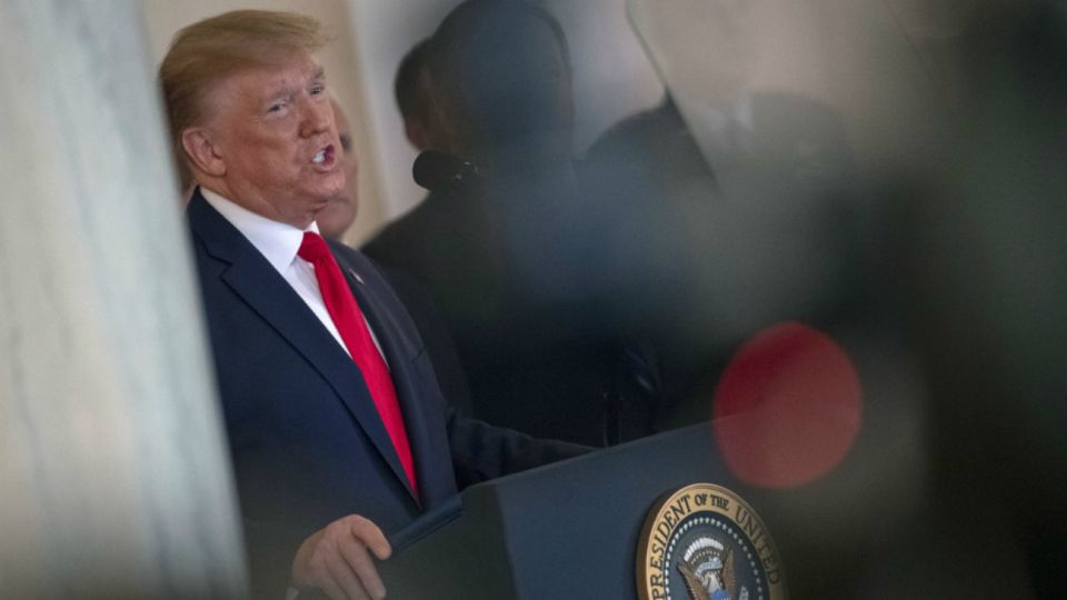 Donald Trump dio una conferencia en la Casa Blanca.