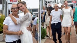 De paseo. Eduardo Costantini y su novia, Elina Fernández Fantacci, se mostraron relajados por las calles de Punta del Este.