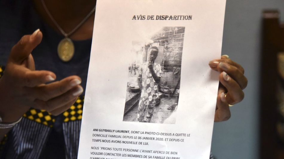 El aviso que daba cuenta de la desaparición de Laurent Barthélémy Ani Guibahi.
