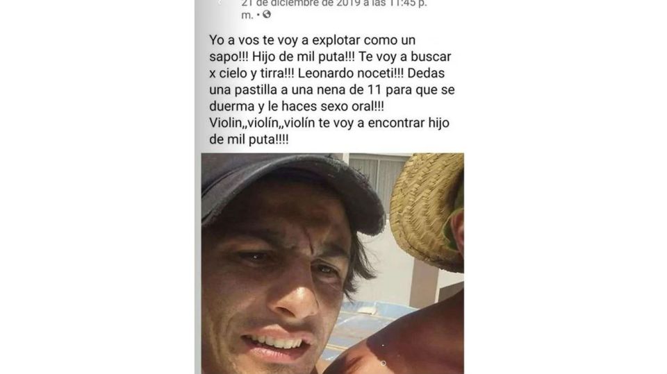 El escrache que le hicieron a Leonardo Nocetti.