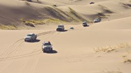 Las Dunas del Nihuil tienen unas 30.000 hectáreas de superficie, y pendientes de hasta 200 m de altura.