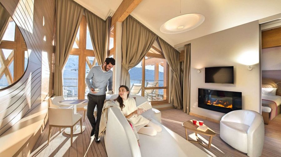 Una de las suites de Club Med Val Thorens, en los Alpes franceses.