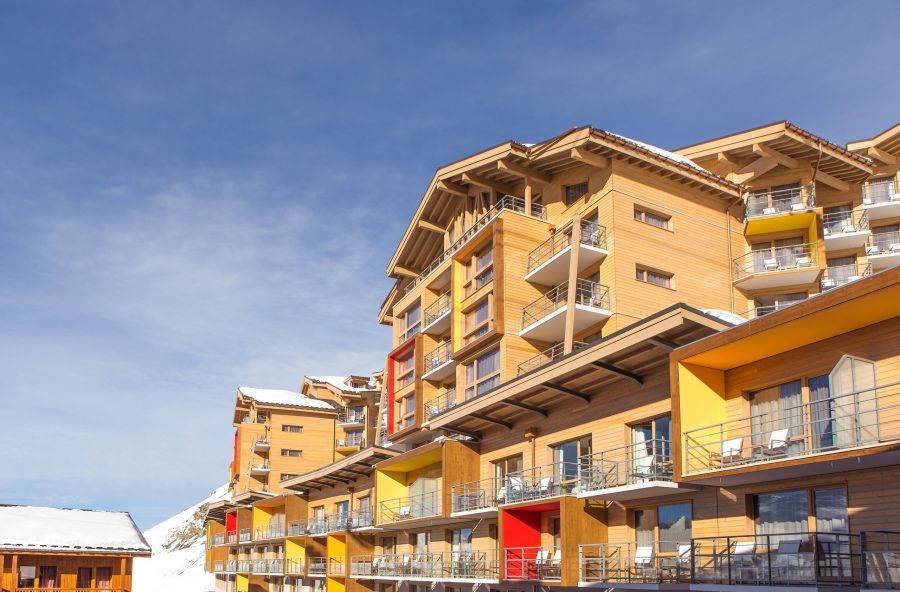 Vista de Club Med Val Thorens, en los Alpes franceses.