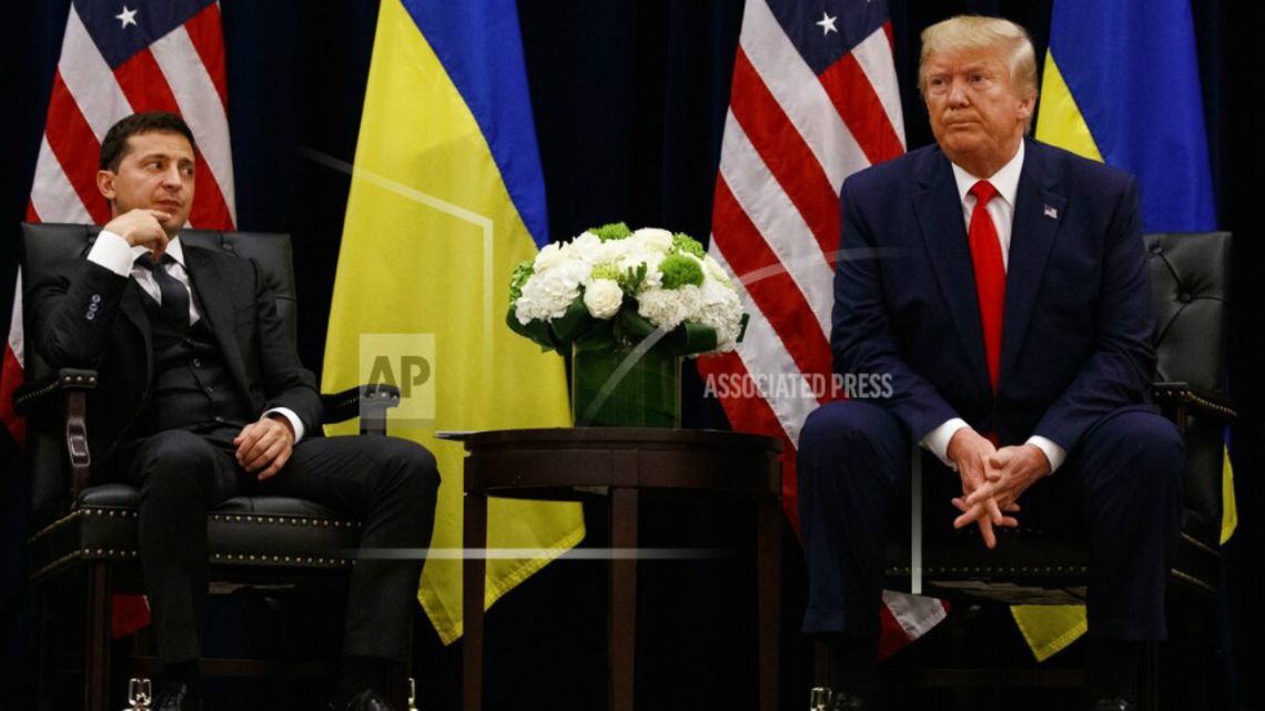  President Donald Trump meets with Ukrainian President Volodymyr Zelenskiy at the InterContinental Barclay New York hotel during the United Nations General Assembly, in New York. 