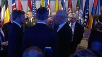 Alberto junto a otros líderes del mundo en Jerusalén.