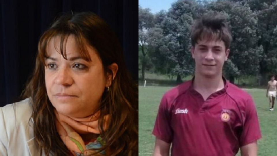 Rosalía Zárate y su hijo Máximo Thomsen, uno de los rugbiers detenidos por el crimen de Fernando Báez Sosa.