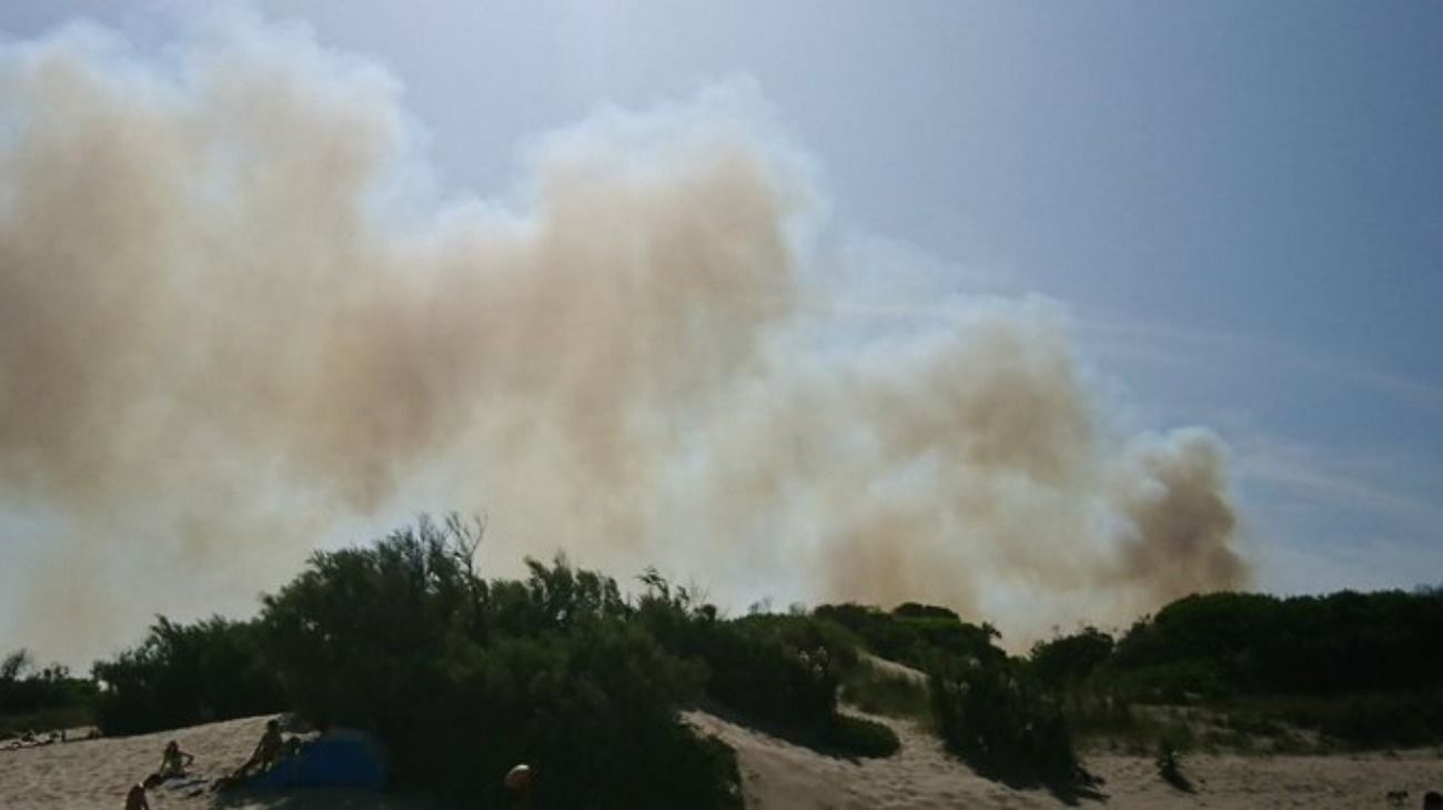 Un feroz incendio se desató en la entrada de Villa Gesell.