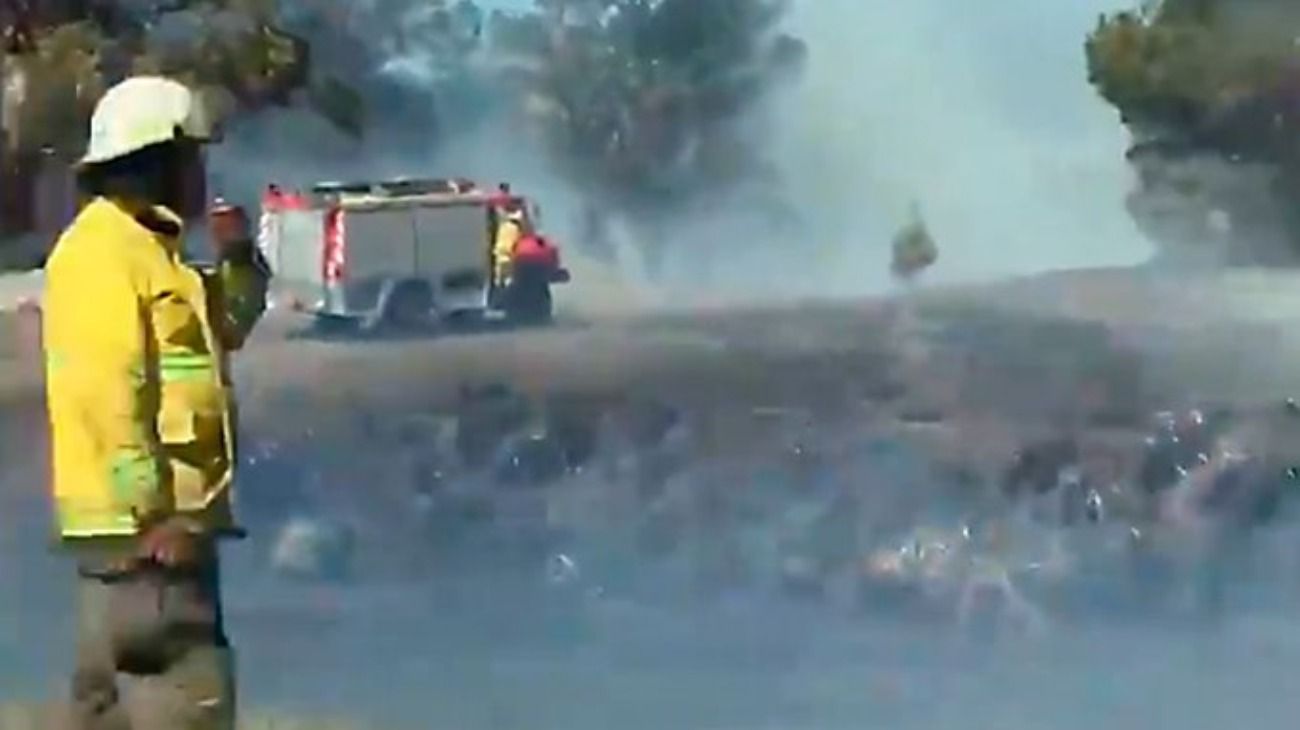 Un feroz incendio se desató en la entrada de Villa Gesell.