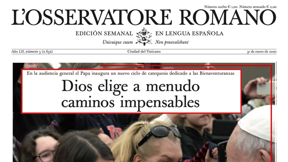 Edición del 31 de enero del Osservatore Romano.