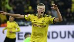 ERLING HAALAND FESTEJA UNO DE SUS GOLES ANTE EL UNION BERLIN. EL DELANTERO NORUEGO DEL BORUSSIA DORTMUND CONSIGUIÓ UN NUEVO RÉCORD.