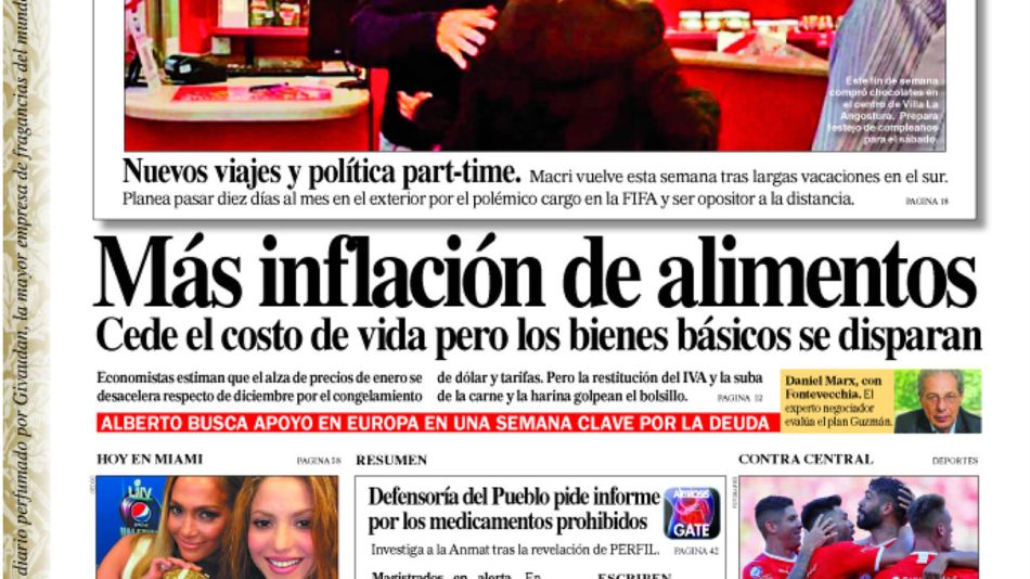 La tapa del Diario PERFIL de este domingo 2 de febrero de 2020.