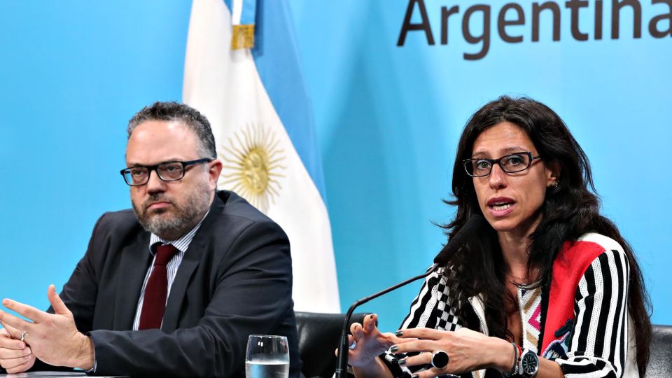 Matías Kulfas y la secretaria de Comercio Interior, Paula Español.
