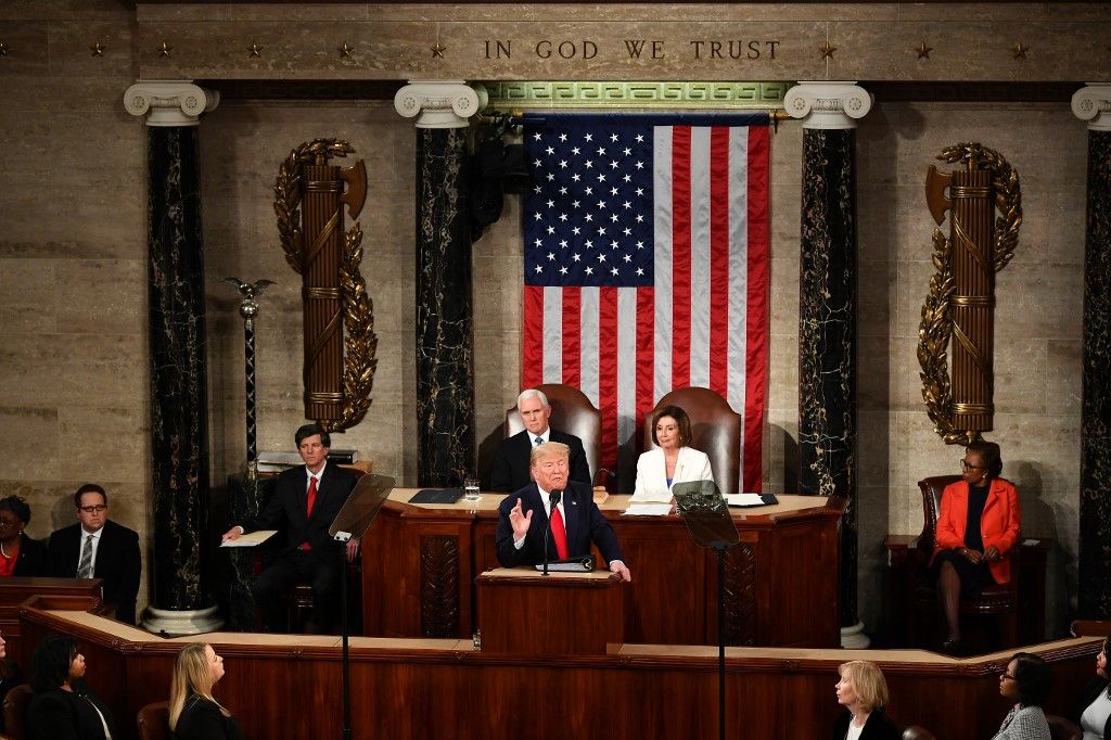 Discurso del estado de la Nación de Donald Trump ante el Congreso en Washington.