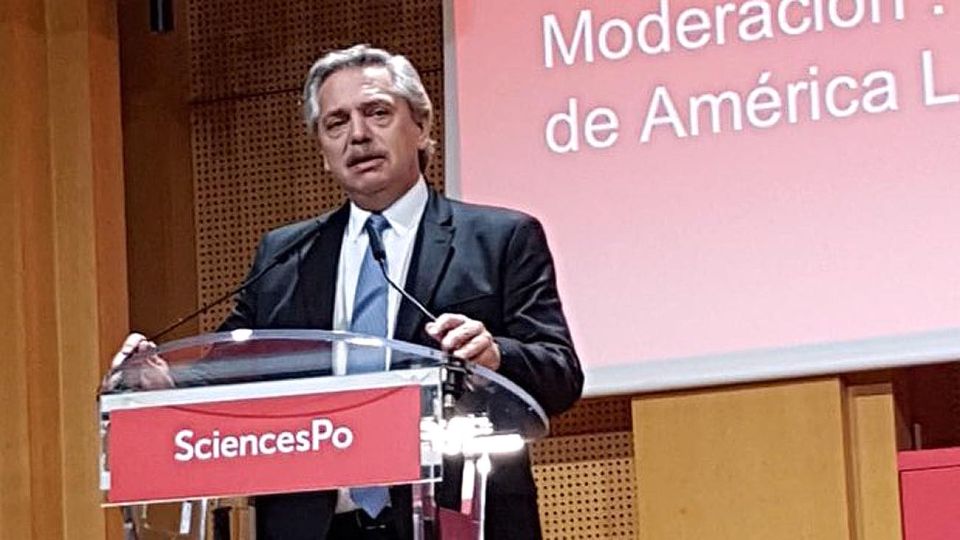 Conferencia de Alberto Fernández en el Sciences Po de París 20200205