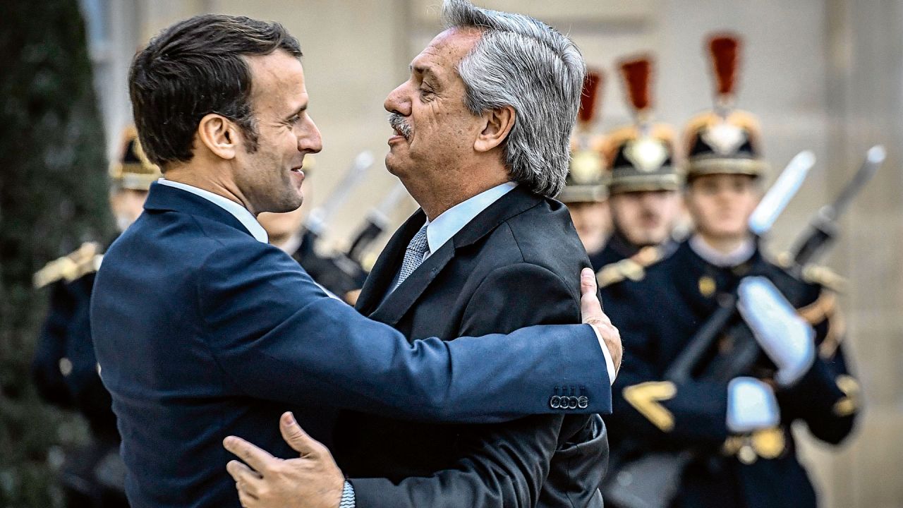 Alberto Fernández y Emmanuel Macron. | Foto:AFP.