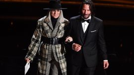 Diane Keaton y Keanu Reeves en los Oscars 2020