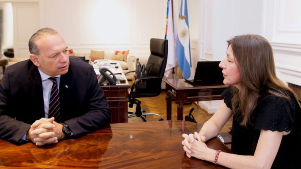 La ministra de Seguridad de la Nación, Sabrina Frederic, reunida con Sergio Berni el 9 de enero.