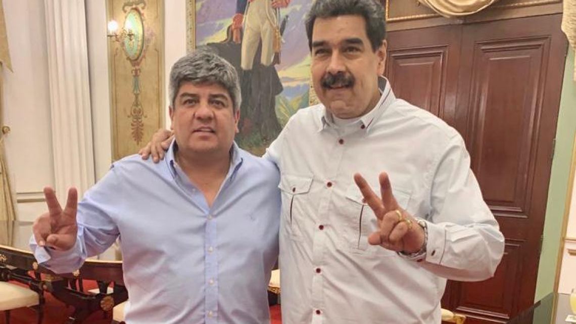 Pablo Moyano con Nicolás Maduro | Foto:Cedoc