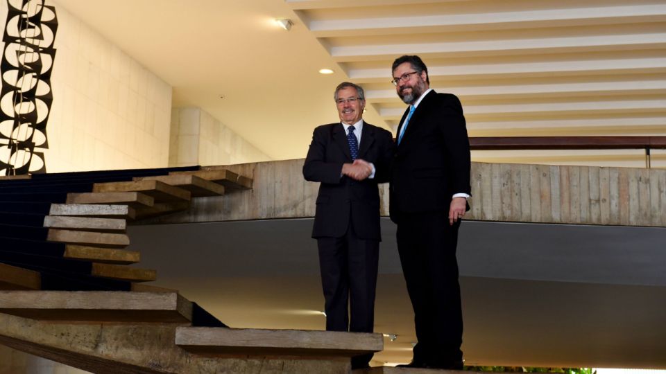 El canciller Felipe Solá y su par brasileño Ernesto Araújo.