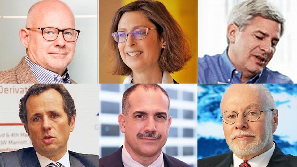 Inversores y abogados. Hans Humes, de Greylock, negociador friendly; Abby Johnson, de Fidelity, el fondo duro; Michael Weinstock, el ex Lazard que fundó Monarch. Marcelo Delmar, asesor con Mens Sana. Dennis Hranitzky, abogado del grupo de Monarch y ex asesor de Paul Singer contra la Argentina.