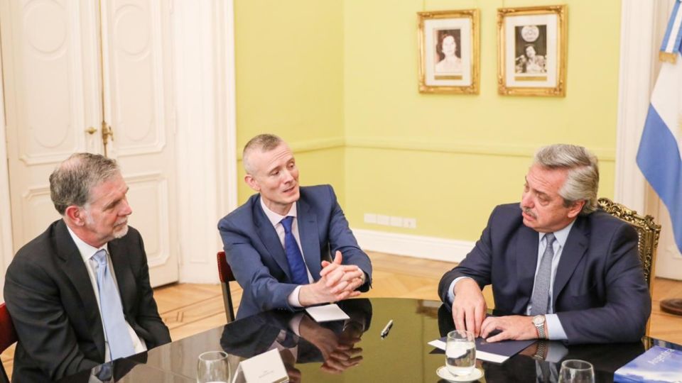 El presidente Alberto Fernández recibió en Casa Rosada al director ejecutivo de Netflix, el estadounidense Reed Hastings.