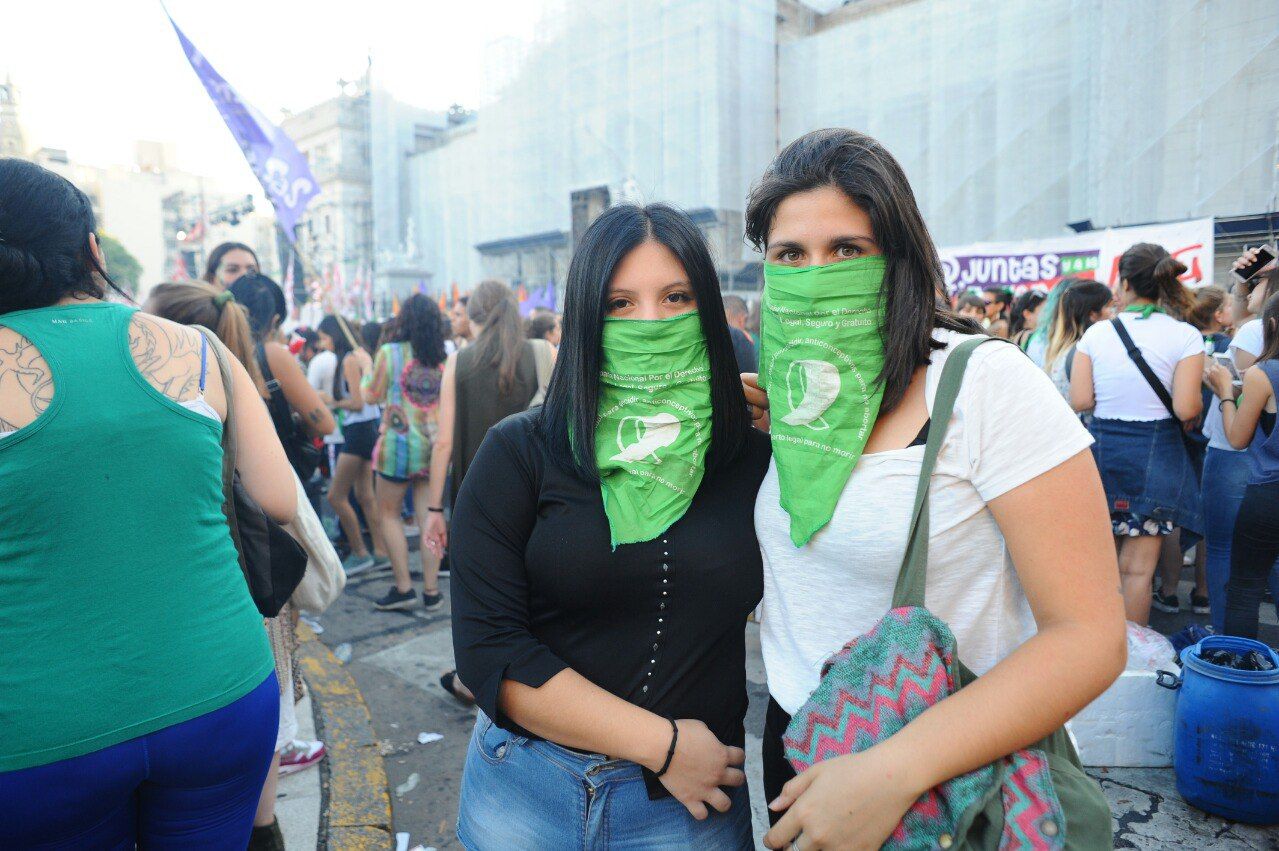 Marcha en pro del aborto legal frente al Congreso, este 19 de febrero.