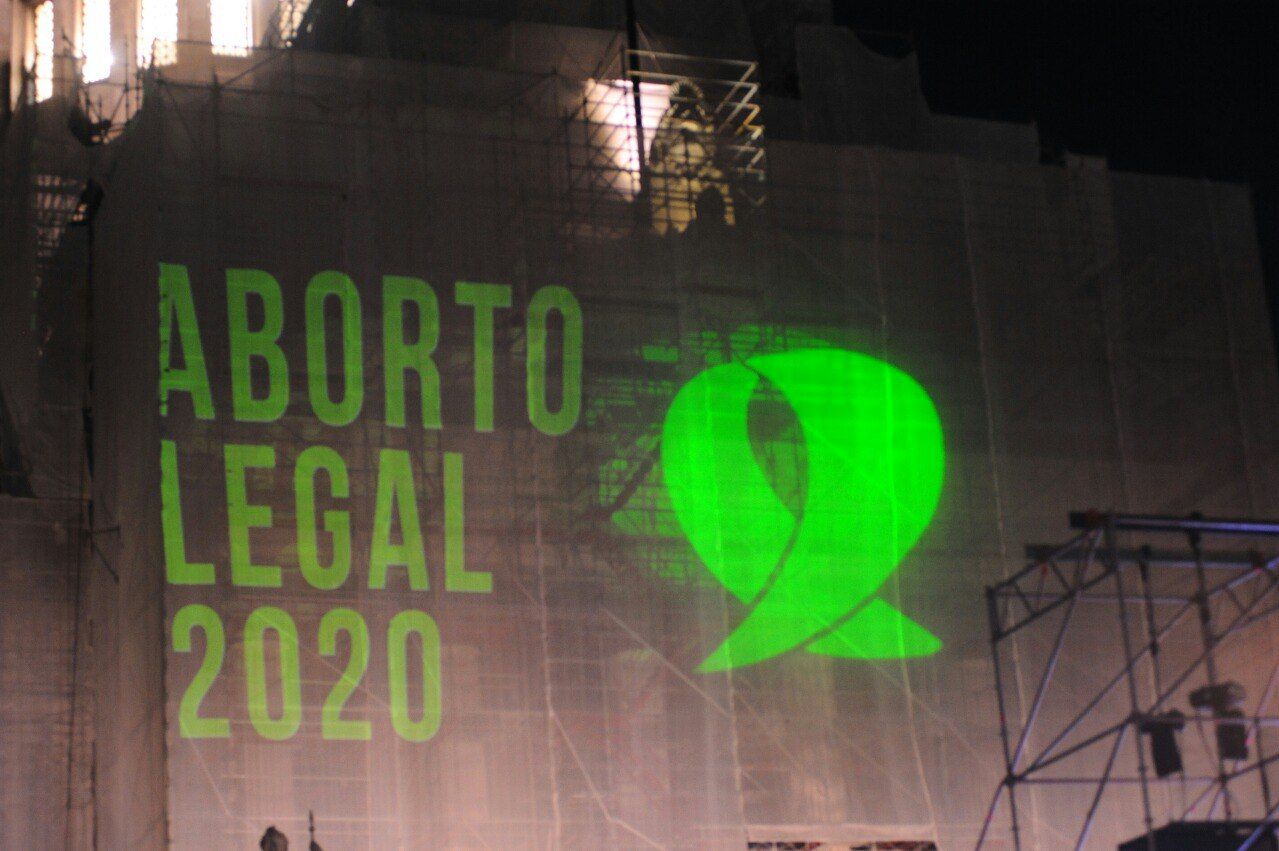 Marcha en pro del aborto legal frente al Congreso, este 19 de febrero.