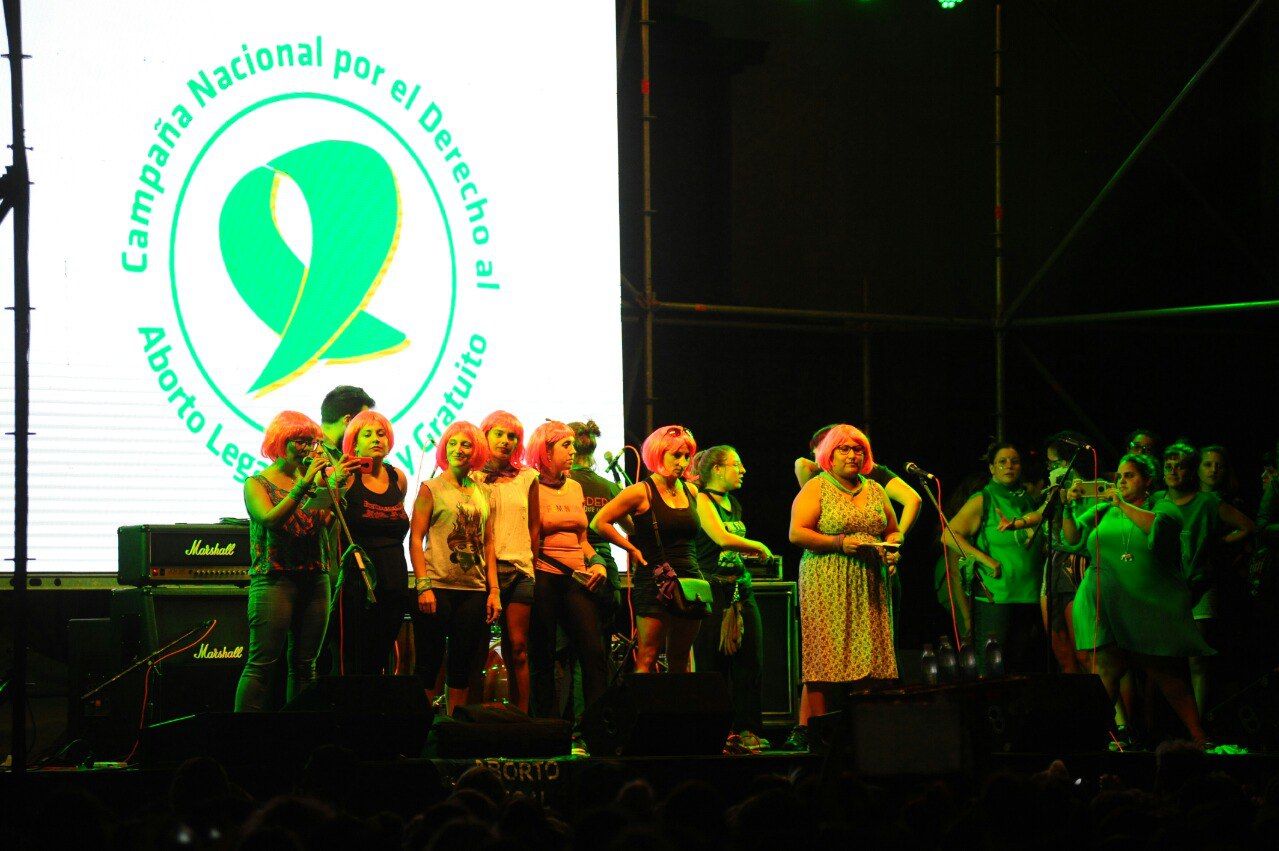 Marcha en pro del aborto legal frente al Congreso, este 19 de febrero.