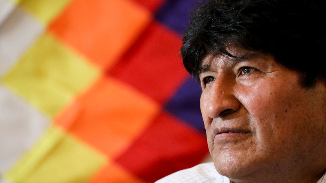 Former Bolivia President Evo Morales, pictured at a press conference in Buenos Aires.