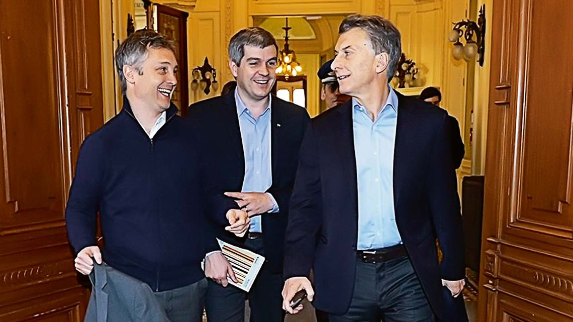Fernando de Andreis, Marcos Peña y Mauricio Macri | Foto:cedoc