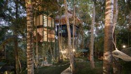 Diseño experimental de casas en los árboles de Bali