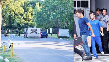 El casco. El barrio cerrado donde reside Alejo Milanesi con su familia (izq.), ubicado a 800 metros de donde vive Guarino. Der.: los deportistas, tras quedar libres.