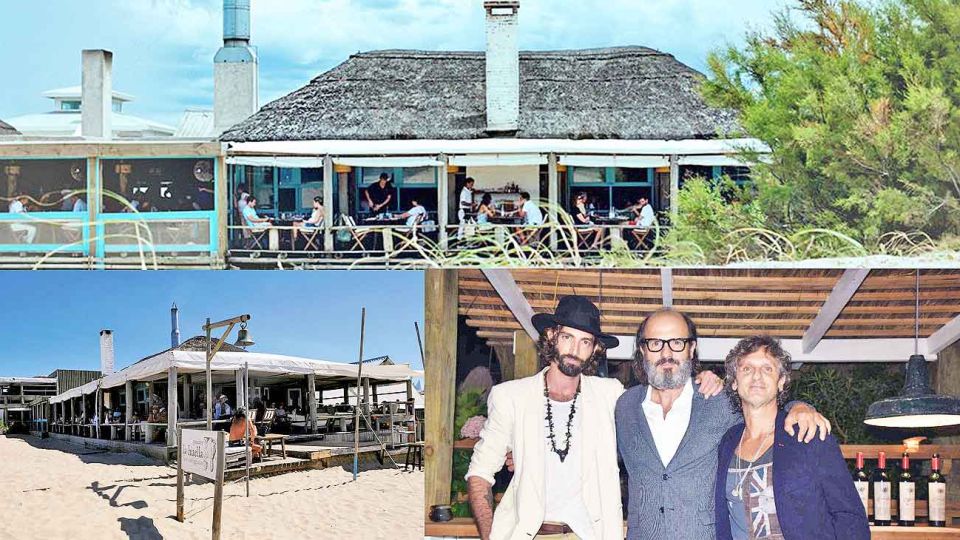 Album. Martín Pitaluga (de lentes y barba entrecana) es uno de los dueños de La Huella. Este espacio de José Ignacio es un paso obligado para argentinos y turistas.