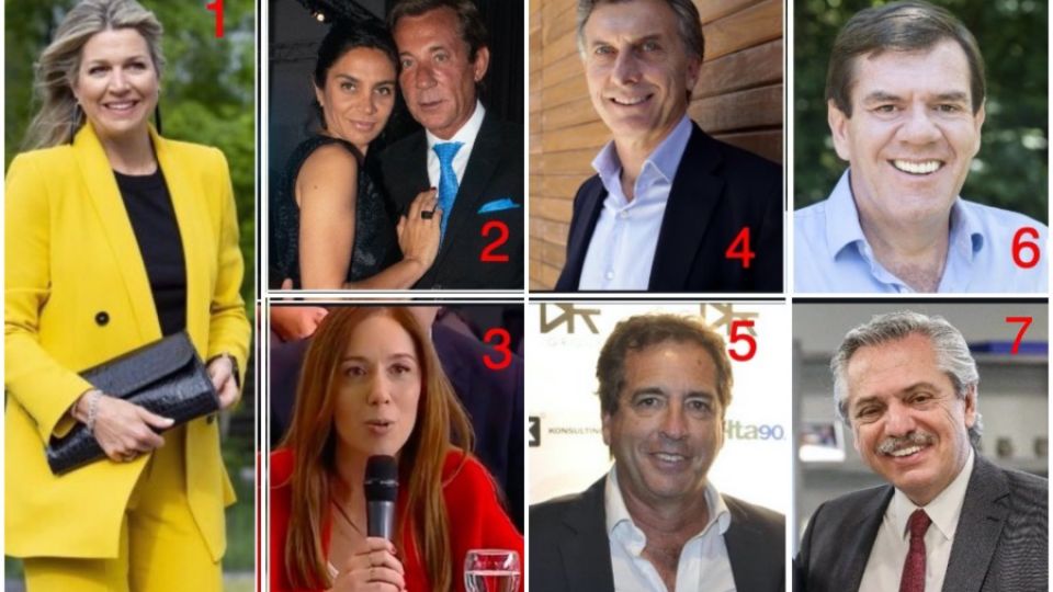 1. Máxima Zorreguieta. 2. El embajador Luis María Kreckler y su mujer. 3. María Eugenia Vidal. 4. Mauricio Macri. 5. Iván Pavlovsky. 6. Guillermo Montenegro. 7.Alberto Fernández.