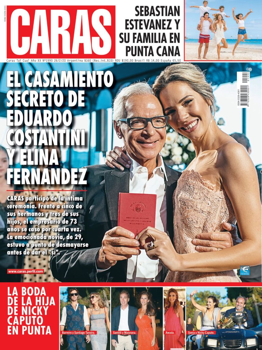 El casamiento secreto de Eduardo Costantini y Elina Fernández 