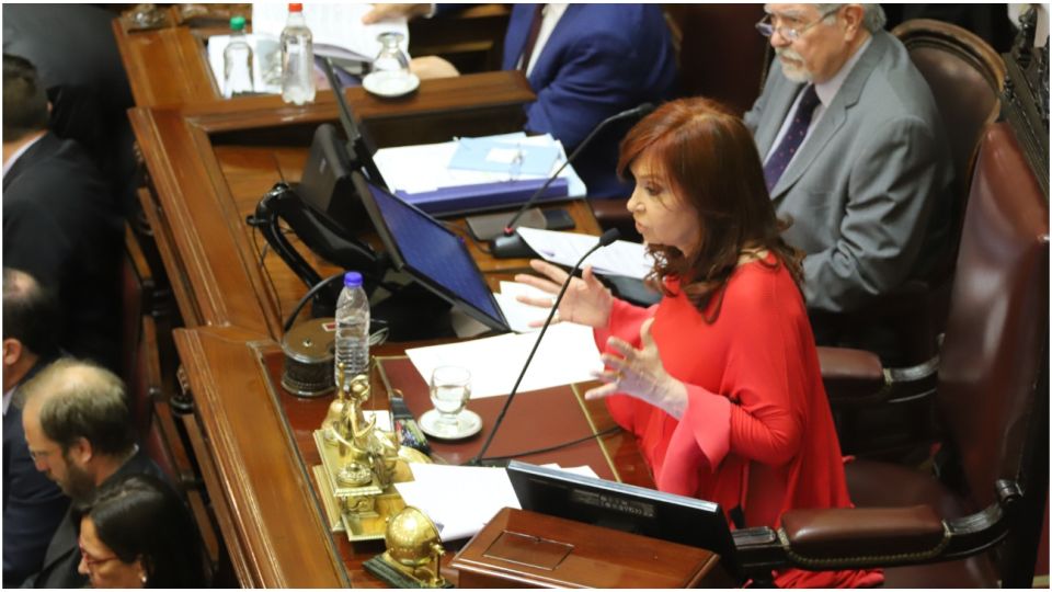 La presidenta del Senado, Cristina Fernández.