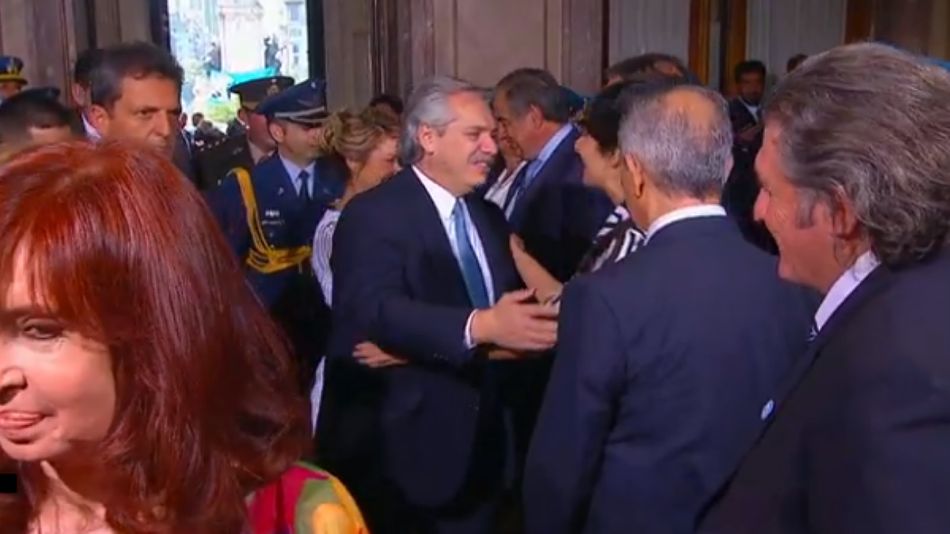 Alberto Fernández al llegar al Congreso Nacional, para la apertura de las sesiones ordinarias 2020.