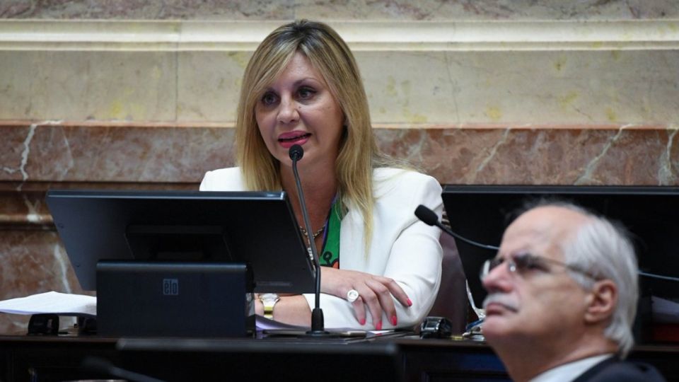 La presidenta de la Comisión de Asuntos Constitucionales, de la Cámara Alta, María de los Angeles Sacnun.