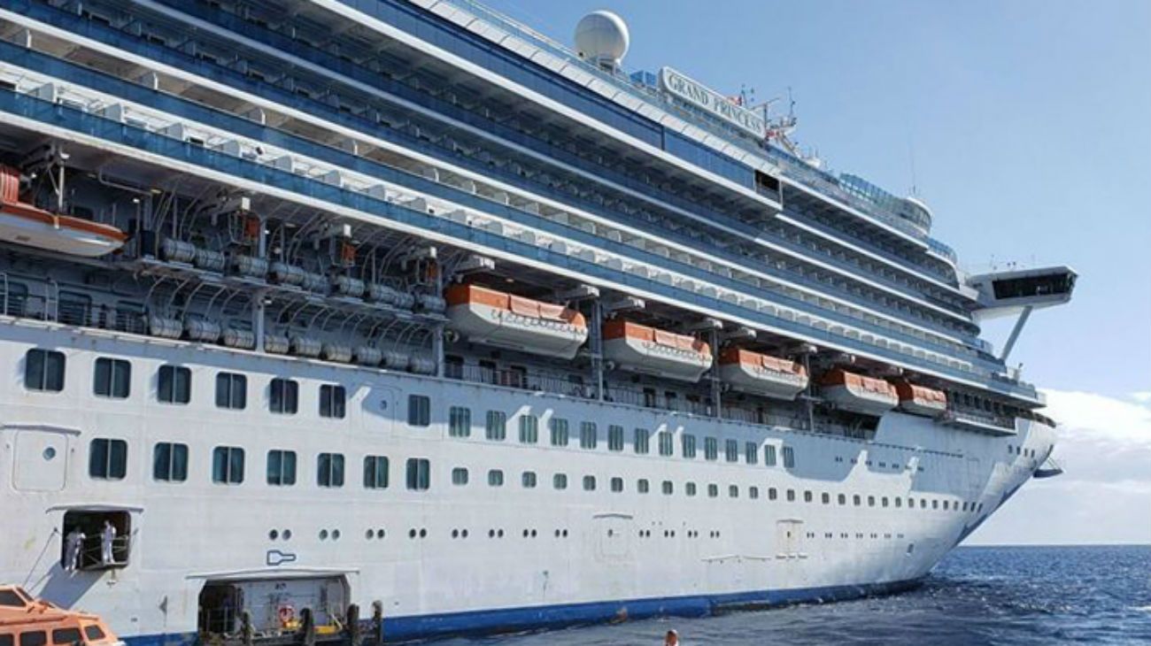 El crucero Grand Princess fue varado en la costa de California con casi 3.500 personas a bordo.