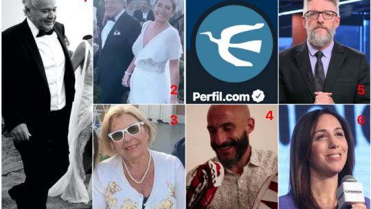 1. Juan "exxel" Navarro se casó en Punta del Este. 2.Elisa Carrió. 3. Javier Pinola. 4. Luis Novaresio. 5. María Eugenia Vidal.