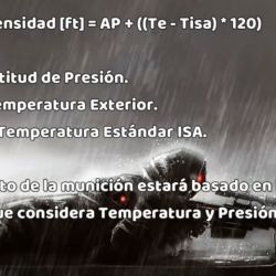 Francotirador: fórmula de altitud de densidad