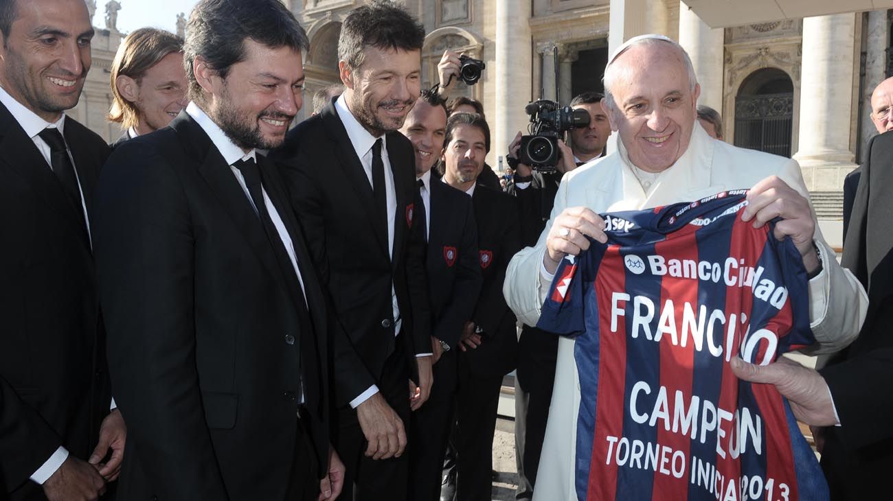 Con el presidente de San Lorenzo, el club de sus amores, Matías Lammens